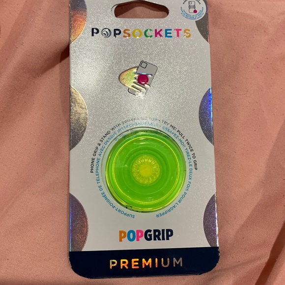 NWT Pop-socket Premium  Neon Lime Translucent - Picture 1 of 3